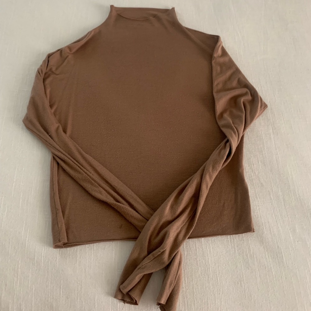 Joah Brown cropped mock neck long sleeve in sienna